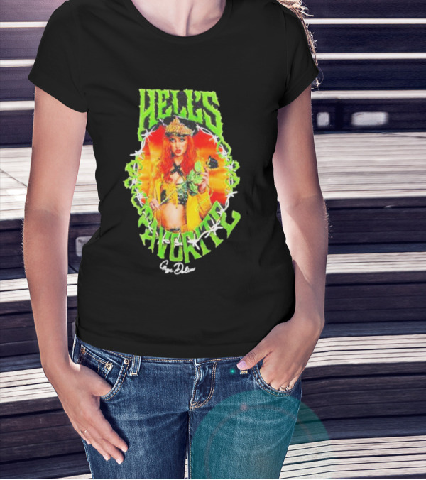 Hell's Favorite Gigi Dolin Barbed Wire Crown And Green Flames T-Shirt