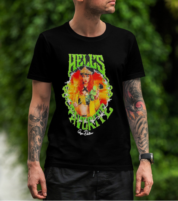 Hell's Favorite Gigi Dolin Barbed Wire Crown And Green Flames T-Shirt