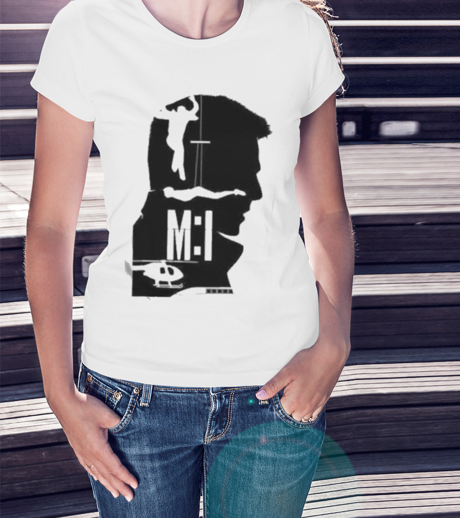 Mission Impossible Series MI Essential Silhouette And Helicopter Scene T-Shirt