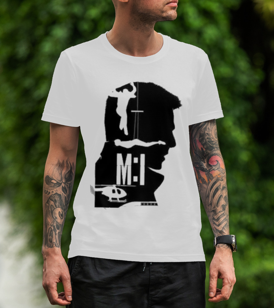 Mission Impossible Series MI Essential Silhouette And Helicopter Scene T-Shirt