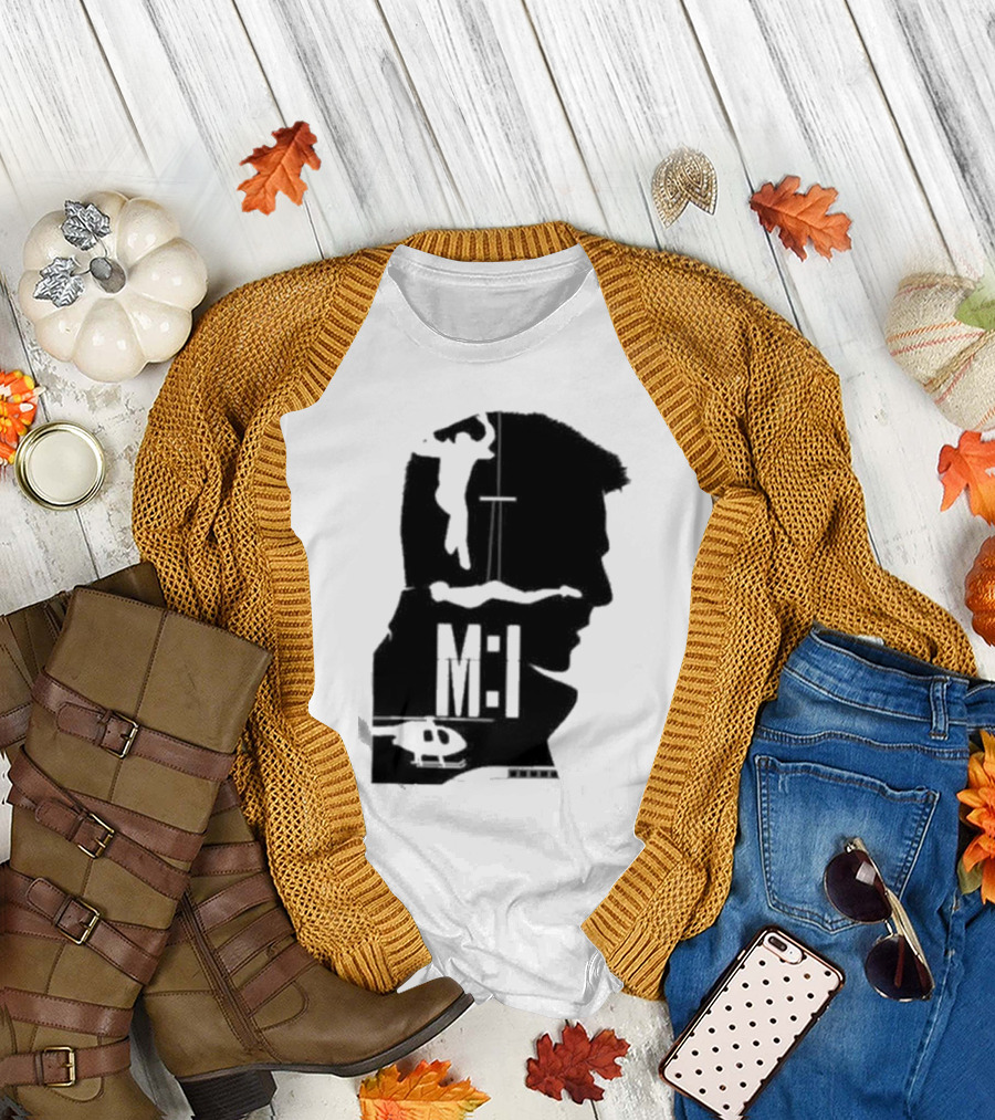 Mission Impossible Series MI Essential Silhouette and Helicopter Scene T-Shirt