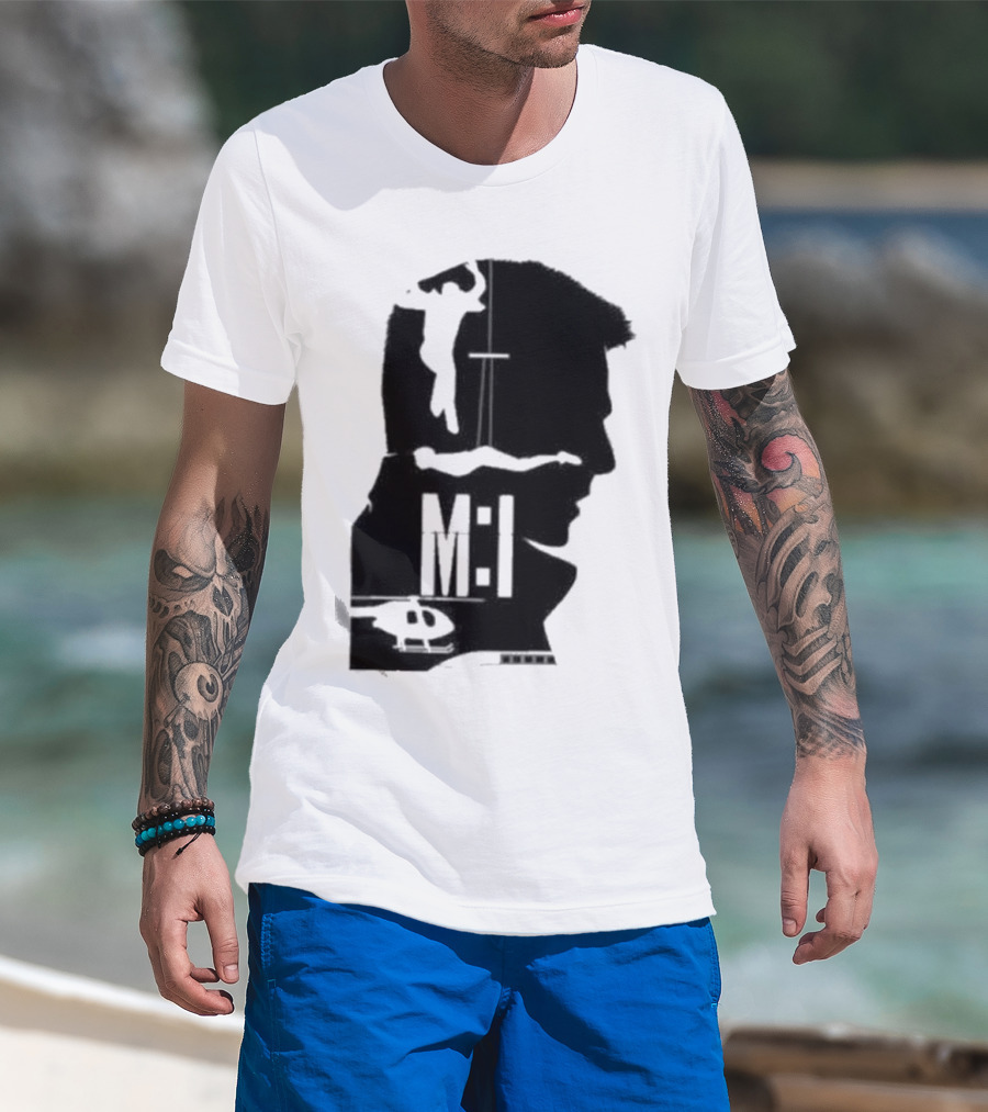 Mission Impossible Series MI Essential Silhouette And Helicopter Scene T-Shirt