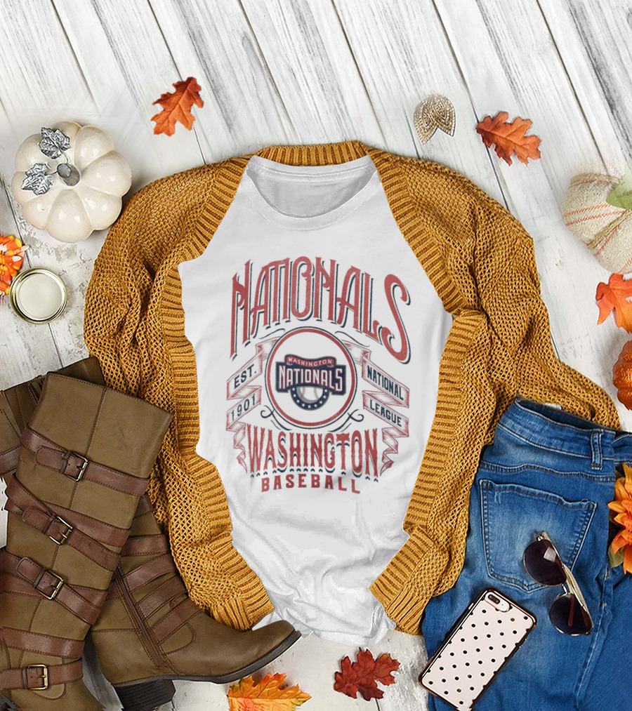 Washington Nationals National League Baseball Est 1901 Rucker Collection Distressed Rock T-Shirt
