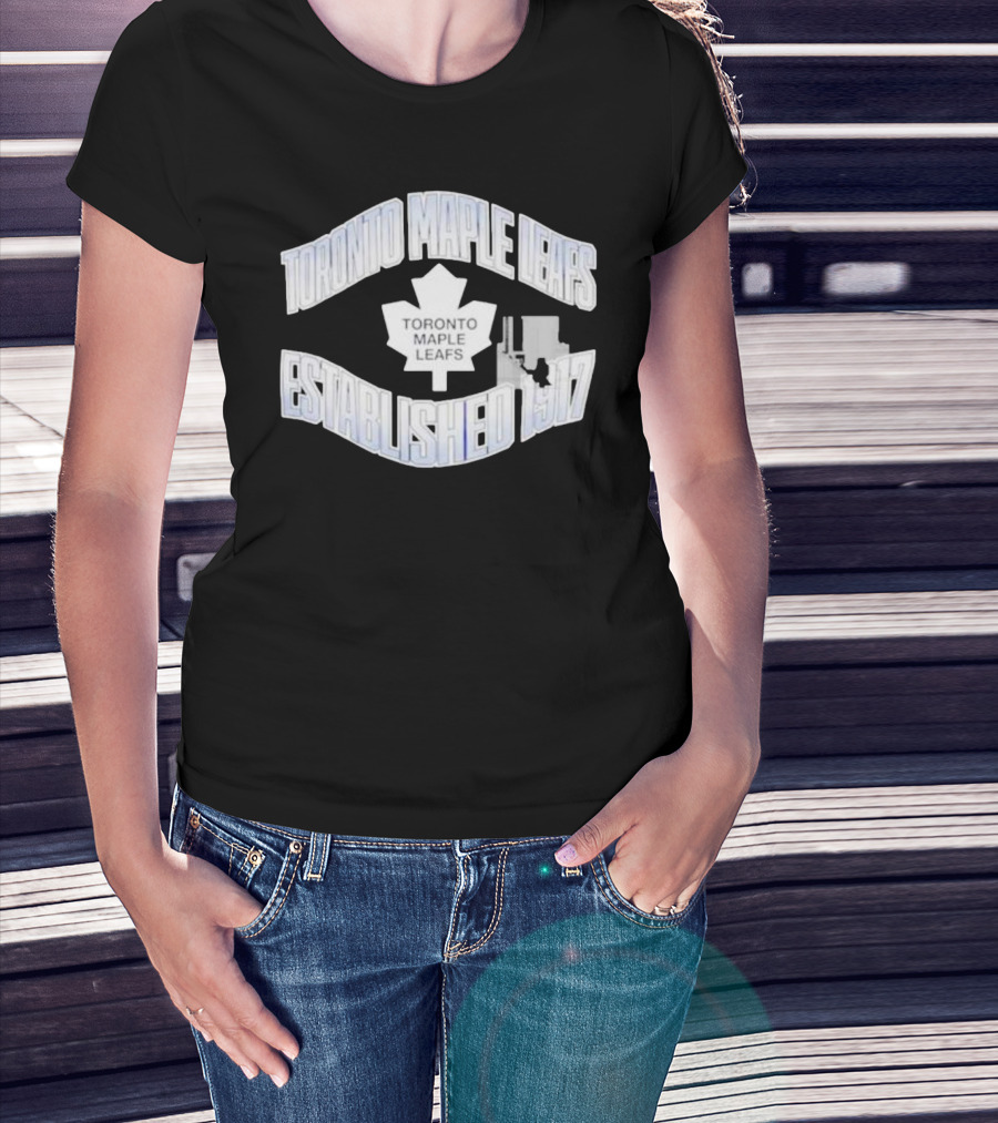 Toronto Maple Leafs Established 1917 Team Logo With White Maple Leaf T-Shirt