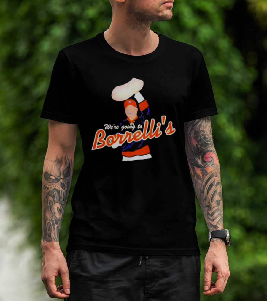 We're Going To Borrelli's Pizza Celebration With Sports Iconography T-Shirt