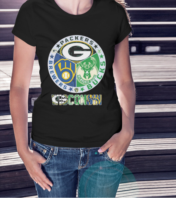 Packers Brewers Milwaukee Bucks Wisconsin T-Shirt