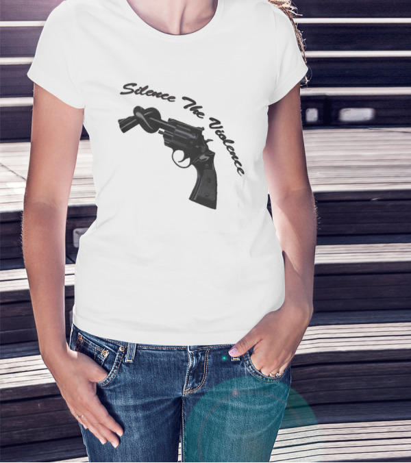 Baltimore Silence The Violence Knotted Gun T-Shirt