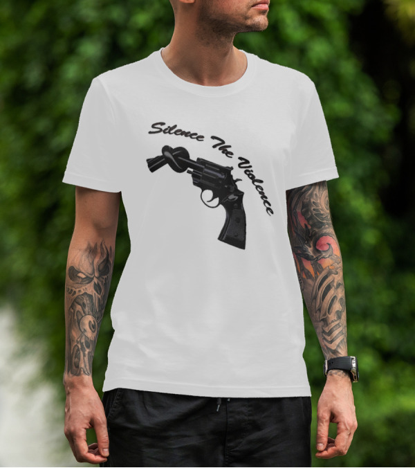 Baltimore Silence The Violence Knotted Gun T-Shirt