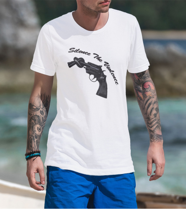 Baltimore Silence The Violence Knotted Gun T-Shirt