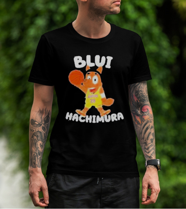 BLUI Hachimura Lakers 28 Basketball Character T-Shirt