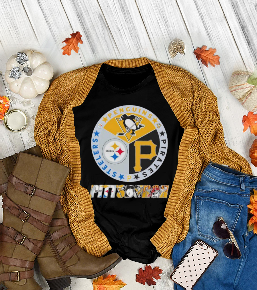 Pittsburgh Steelers Penguins Pirates Emblem T-Shirt