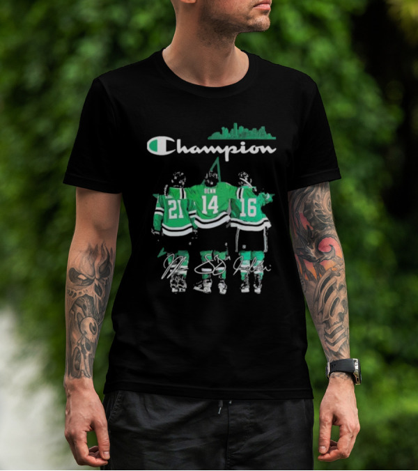 Dallas Stars Hockey Robertson Benn Heiskanen Champion T-Shirt