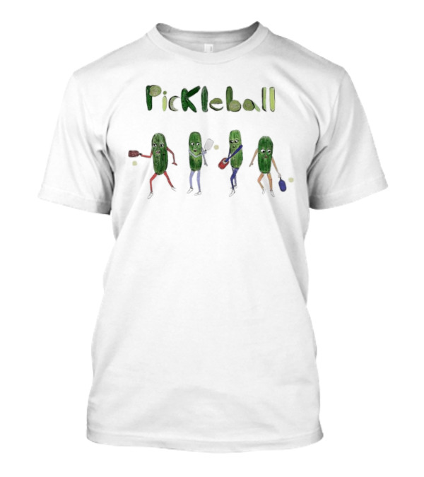 Pickleball Pickle Characters Playing With Rackets T-Shirt