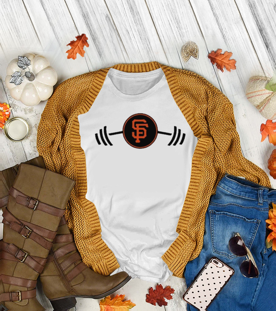 San Francisco Giants Barbell Logo Fitness T-Shirt