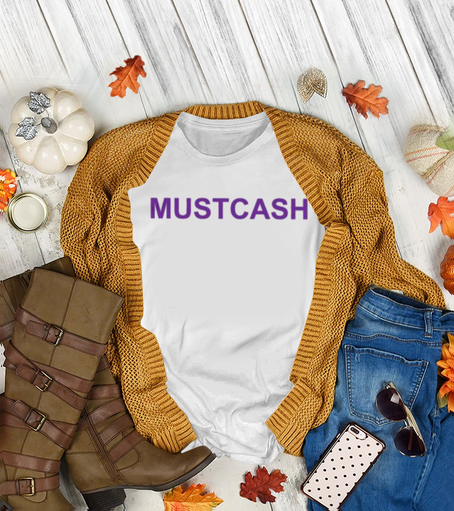 Tony Star Mustcash Purple Text T-Shirt