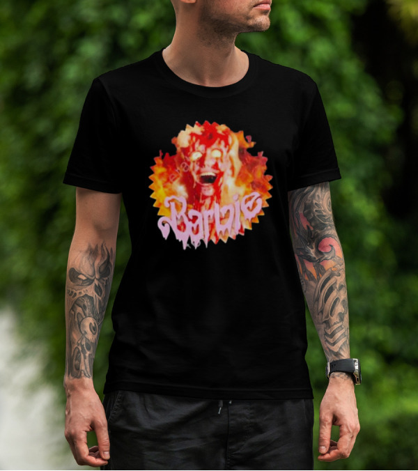 Barbie Burning Flames Horror Face T-Shirt