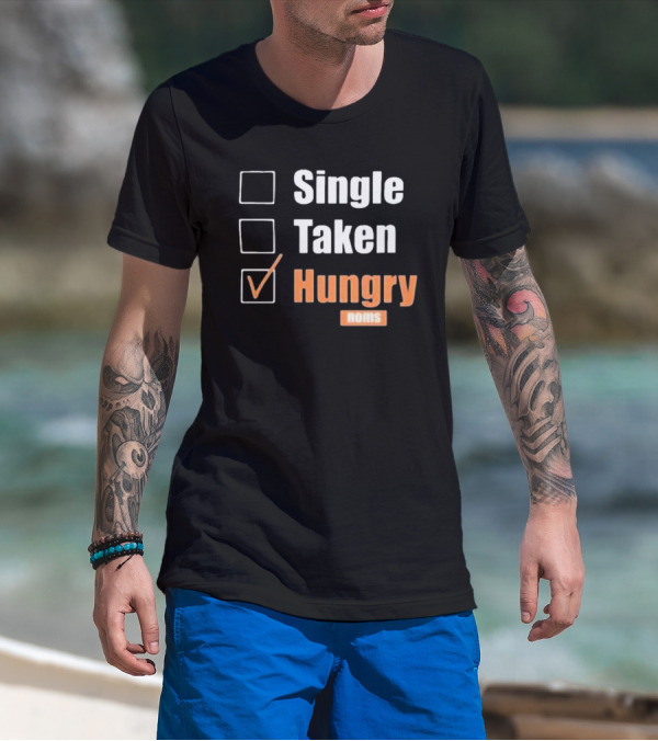 Single Taken Hungry Noms Check Box List T-Shirt