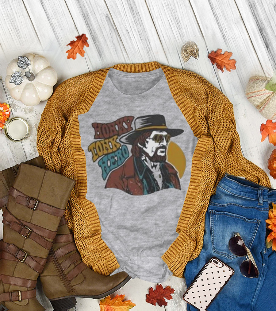 Waylon Jennings Merch Store Honky Tonk Hero T-Shirt
