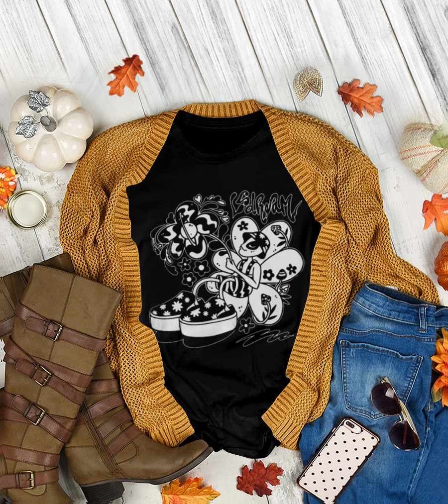 LSDREAM Merch Intergalactic Bloom Groovy Fairy with Floral Sneakers T-Shirt