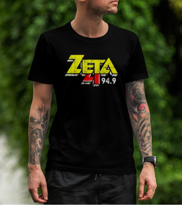 Zeta 41 Radio 94.9 Distressed Yellow T-Shirt