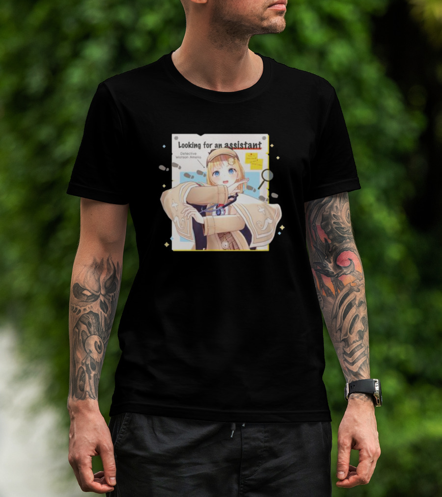 Detective Watson Amelia Looking For An Assistant Magnifying Glass And Notes T-Shirt