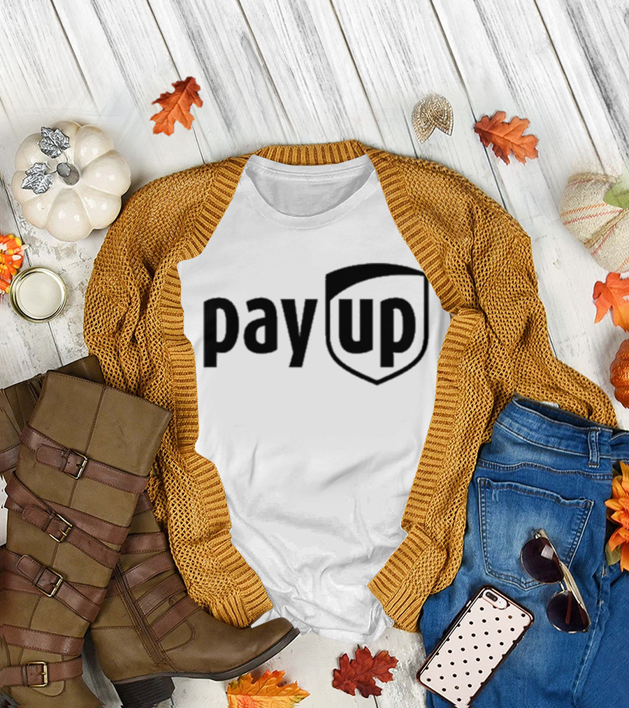 Sean M. O’Brien Pay Up Shield Inspired Text Motif T-Shirt