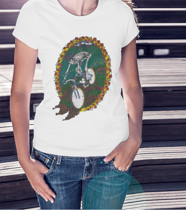 Shred Head Activewear Skeleton Biking Cropped T-Shirt