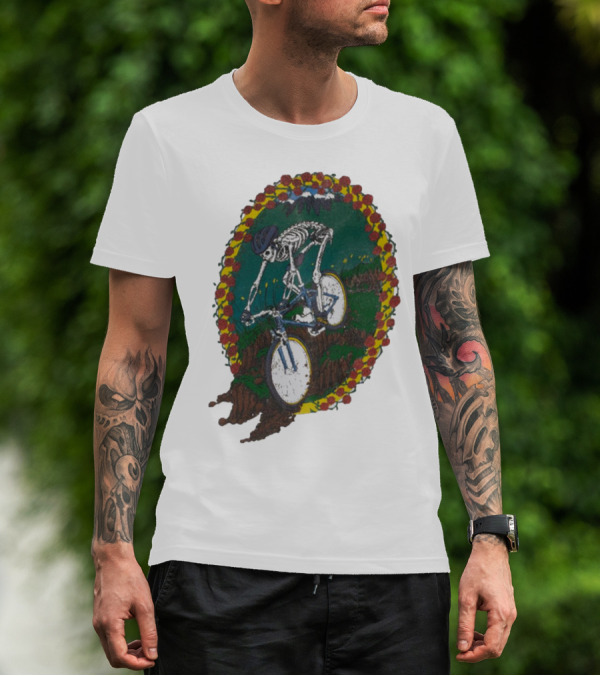 Shred Head Activewear Skeleton Biking Cropped T-Shirt