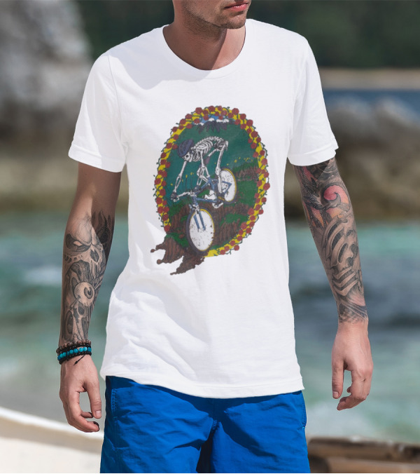 Shred Head Activewear Skeleton Biking Cropped T-Shirt