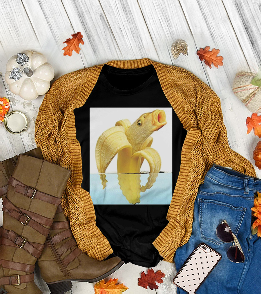 Banana Fish Meme Surreal Hybrid Fruit Fish Image T-Shirt