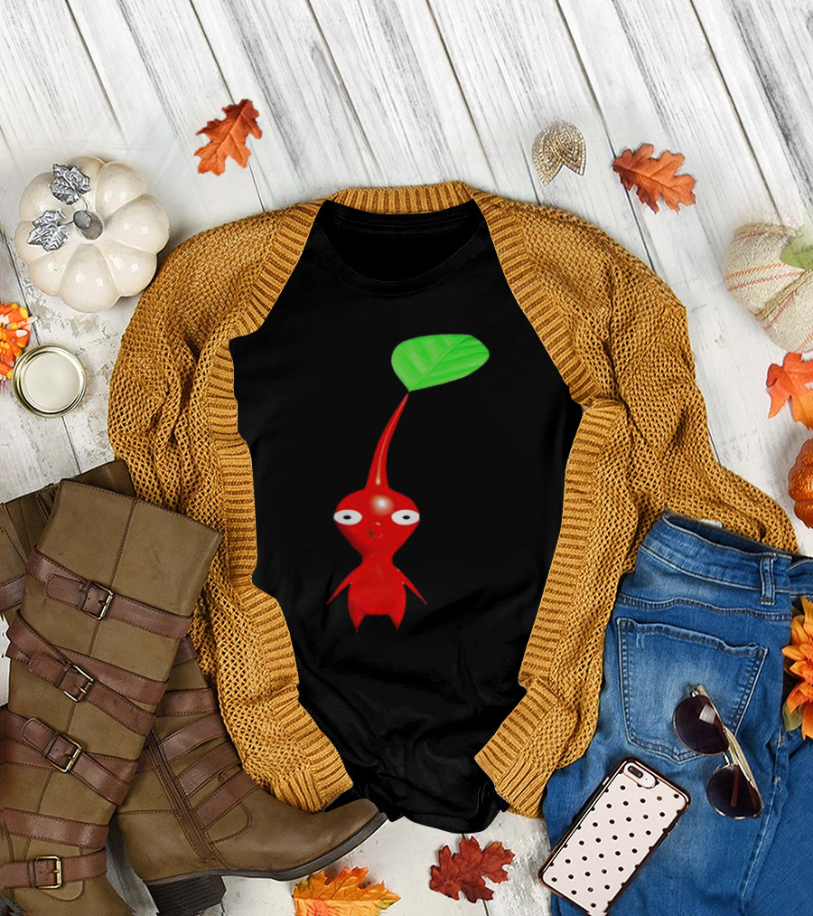 Pikmin Red Pikpik Character with Leaf Stem T-Shirt