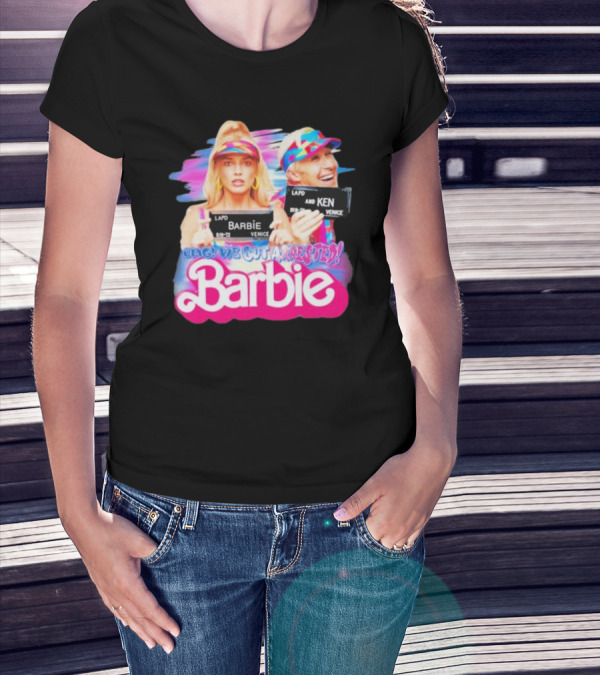 Barbenheimer Barbie And Ken OMG We Got Arrested Venice Mugshot T-Shirt
