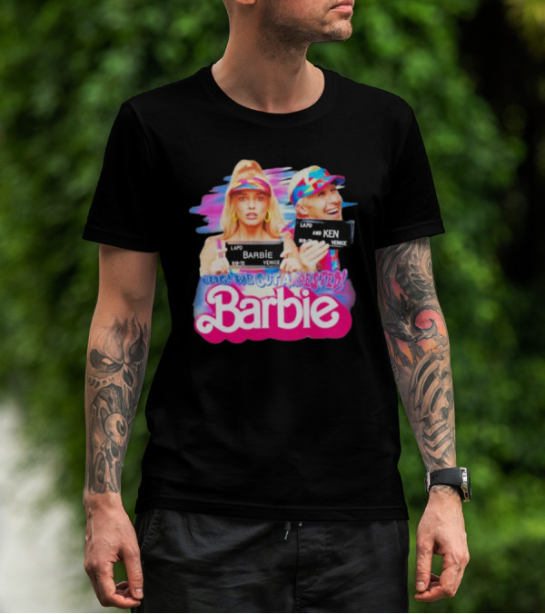 Barbenheimer Barbie And Ken OMG We Got Arrested Venice Mugshot T-Shirt