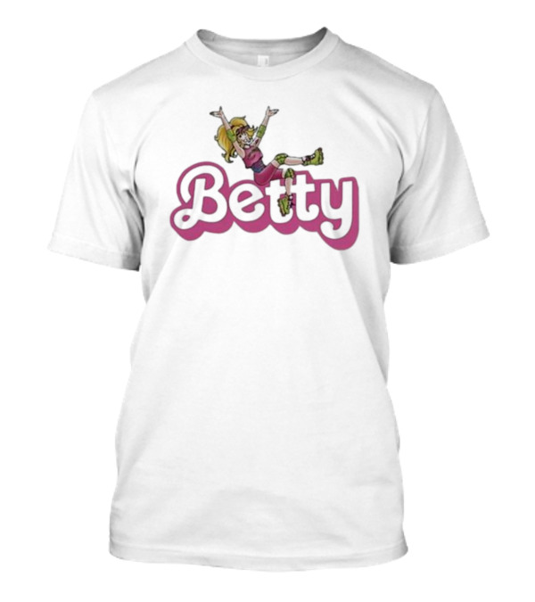 Betty Pink Retro Vibes With Joyful Girl T-Shirt