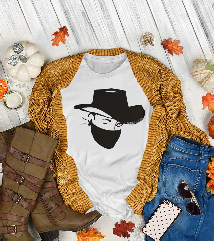 sheisgracielou Cowboy Hat Mask Design Two Sided T-Shirt