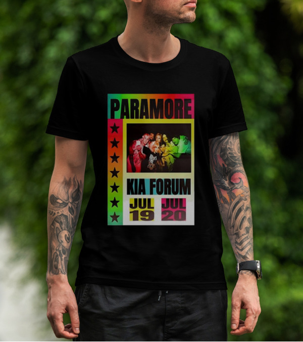 Paramore Kia Forum July 19 20 Starburst Neon Group T-Shirt