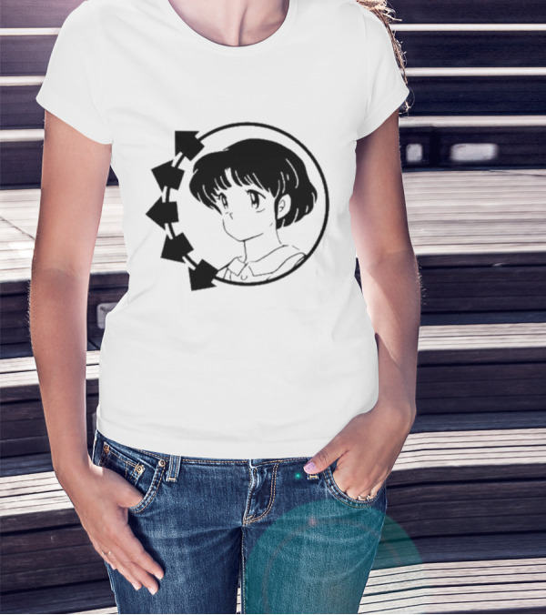 Blink-182 Smiley Akane Tendo Anime Girl Icon In Circle With Arrows T-Shirt