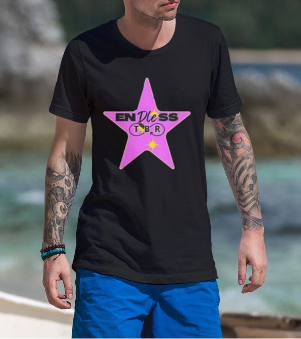 Endless TBR Star Pink Emblem With Books And Dice T-Shirt