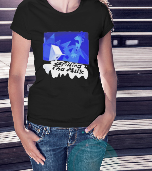 Spilling The Milk Blue Businessman Cartoon T-Shirt