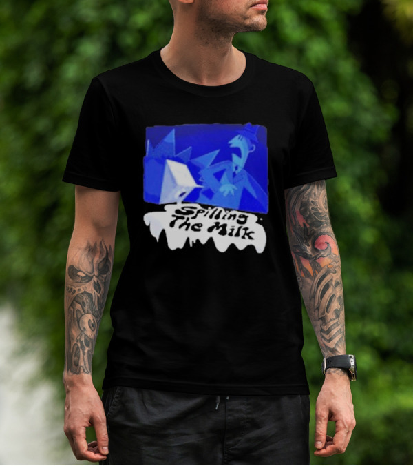 Spilling The Milk Blue Businessman Cartoon T-Shirt