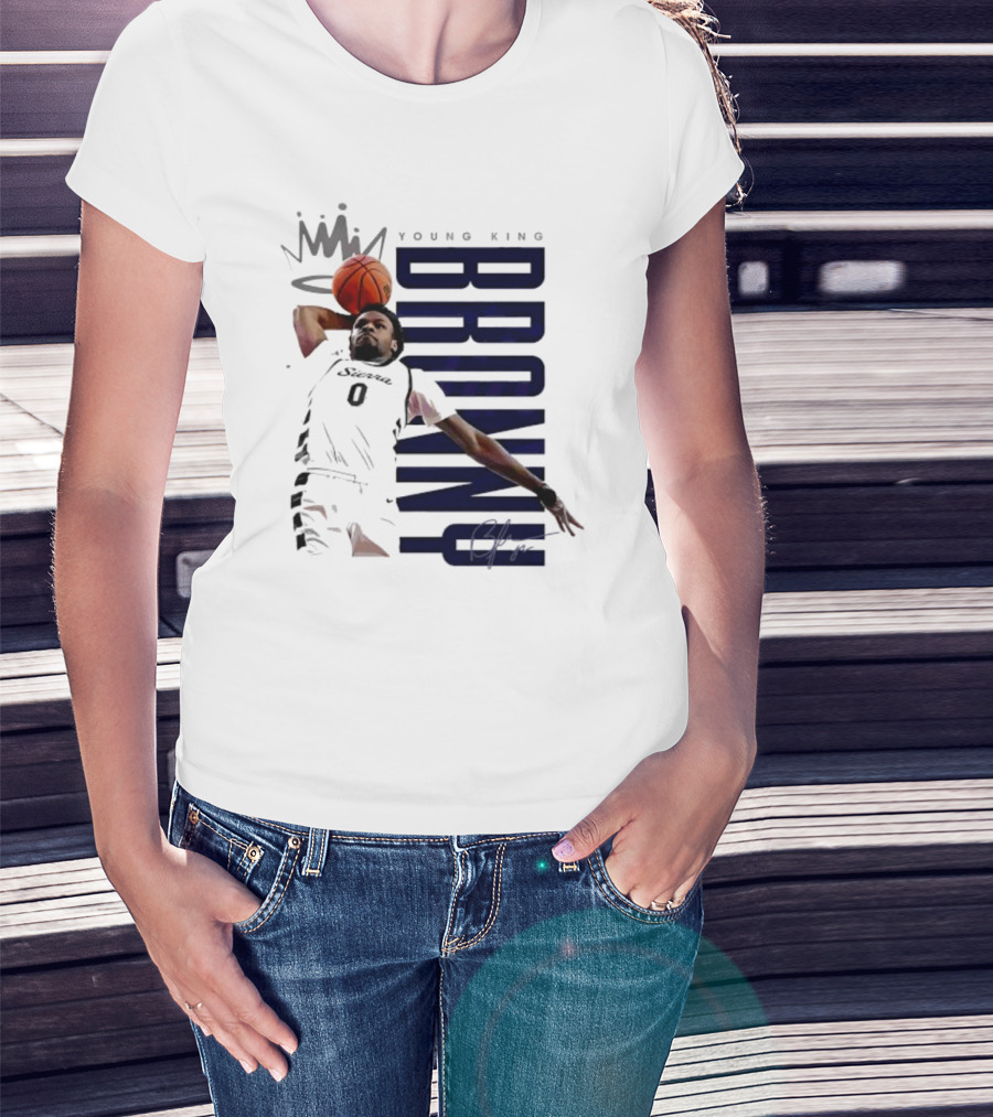 Bronny Young King Basketball Dunk - Crowned Athlete T-Shirt