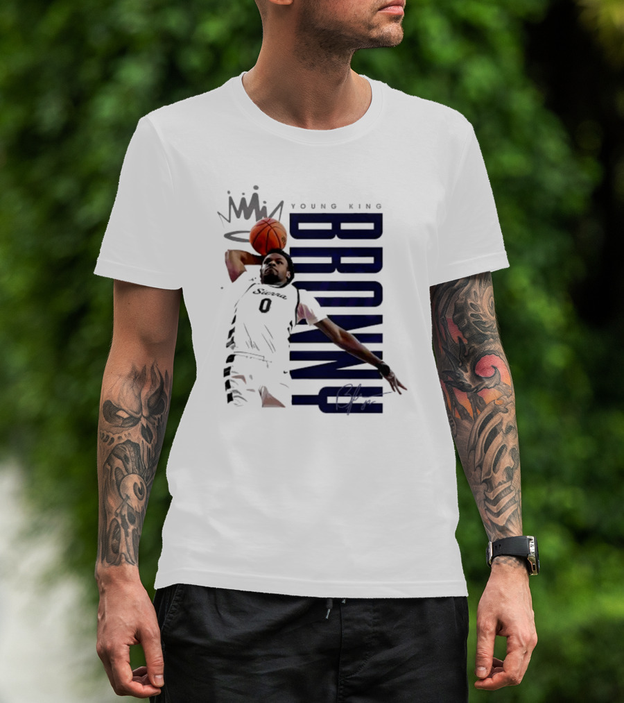 Bronny Young King Basketball Dunk - Crowned Athlete T-Shirt