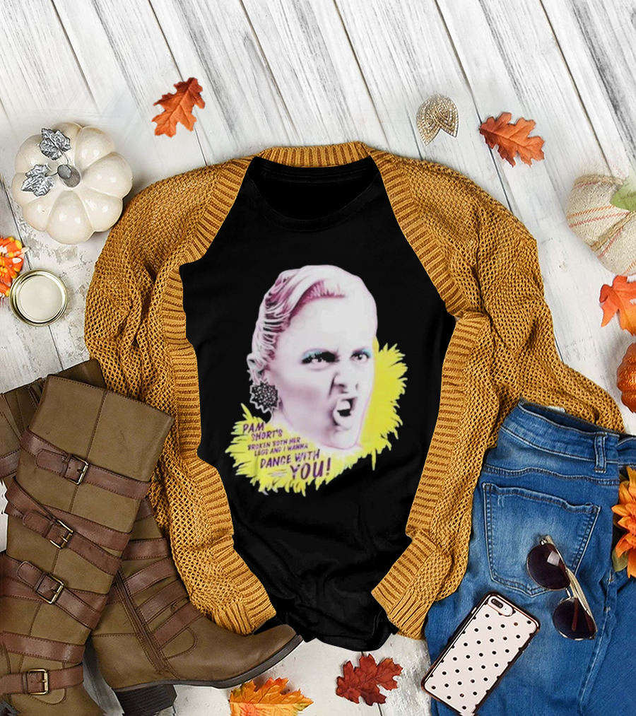 Pam Short’s Broken Both Her Legs and I Wanna Dance with You Nordacious Yellow Burst Expression T-Shirt