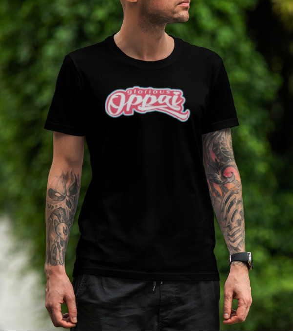 Reiinapop Glorious Oppai Heart Typography T-Shirt