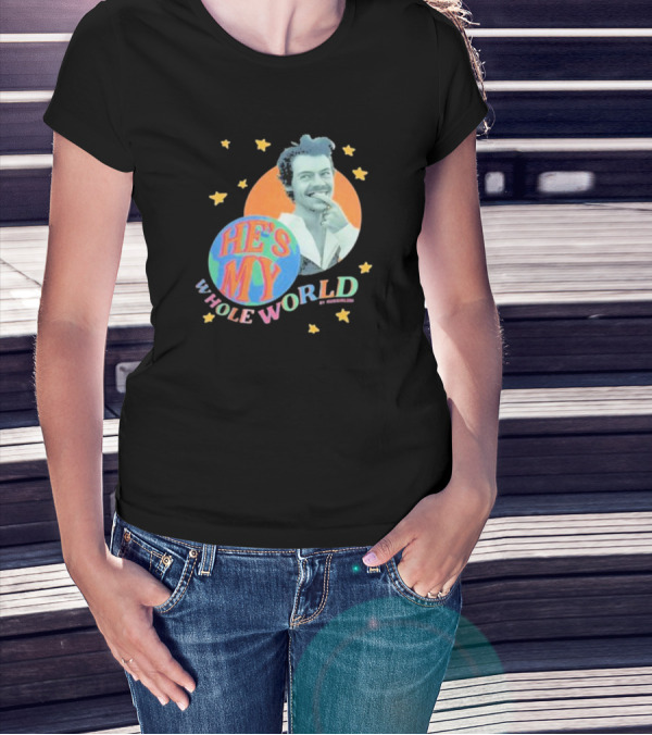 Buggirl200 Harry He's My Whole World Colorful Planet Stars T-Shirt