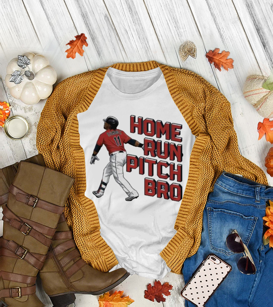 HOME RUN PITCH BRO BASEBALL SWING VINTAGE RED AND BLACK T-Shirt