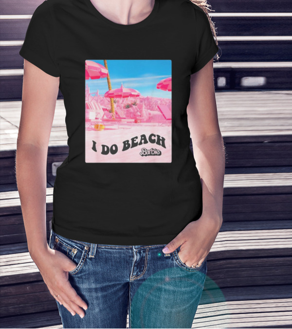 Barbie I Do Beach Movie Pink Umbrella Paradise Scene T-Shirt