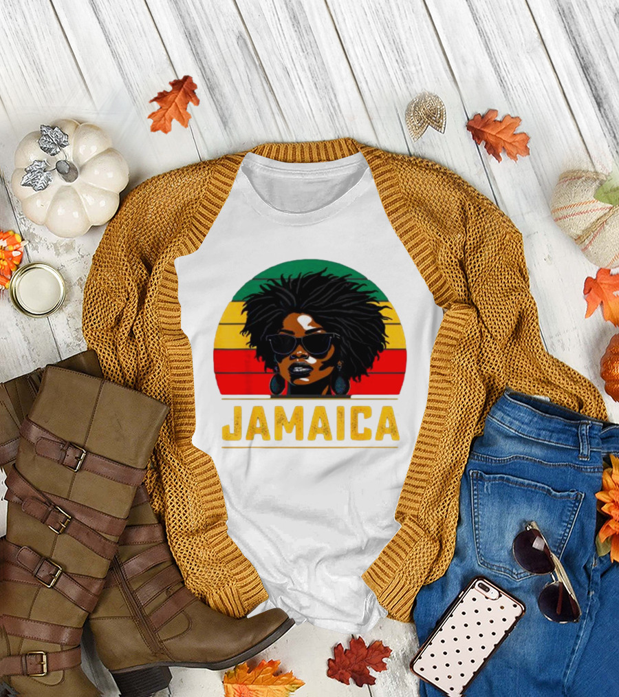 Jamaican Patriotic Women Jamaica Vintage T-Shirt
