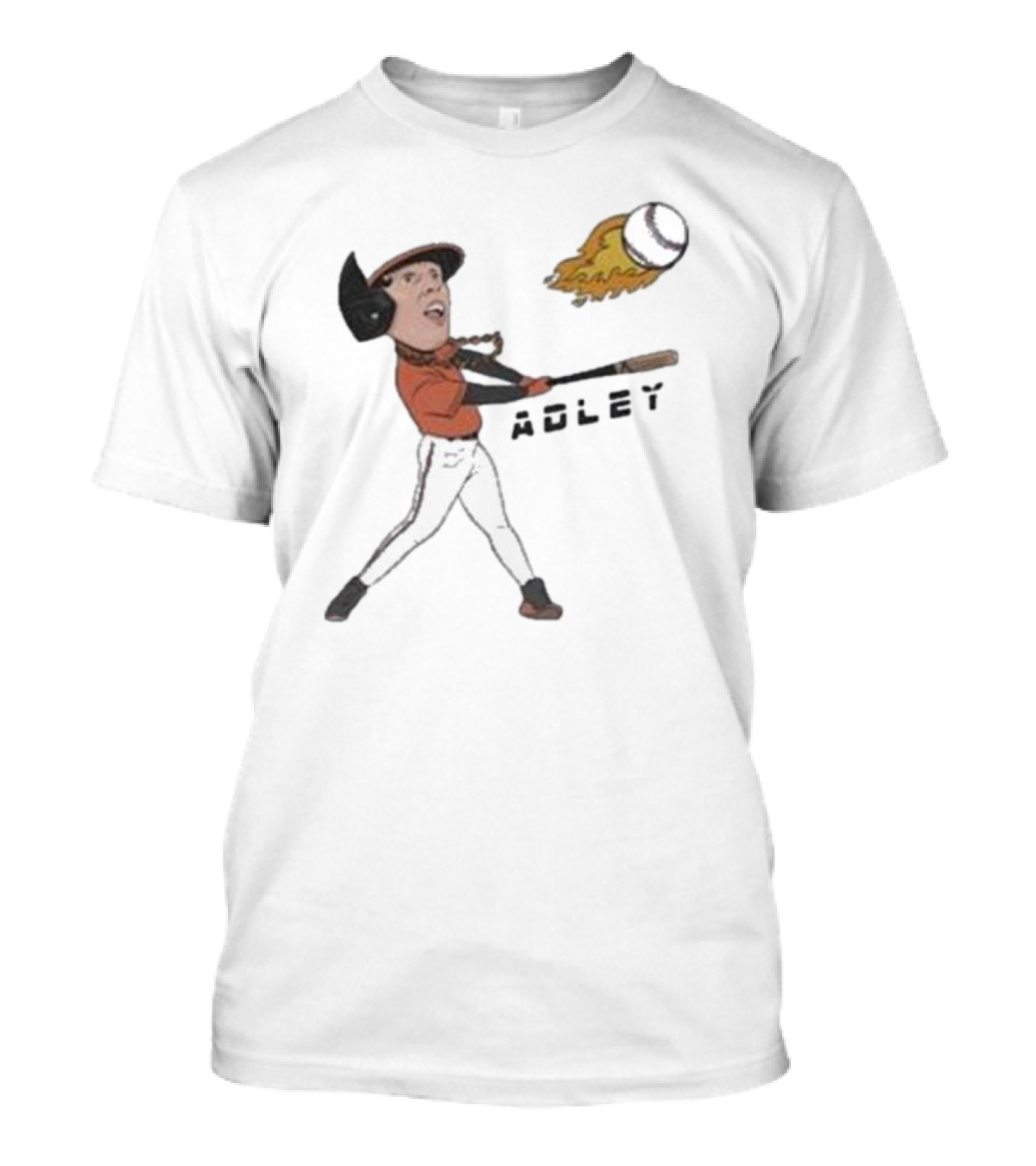 Adley Rutschman Baseball Fire Swing Action T-Shirt