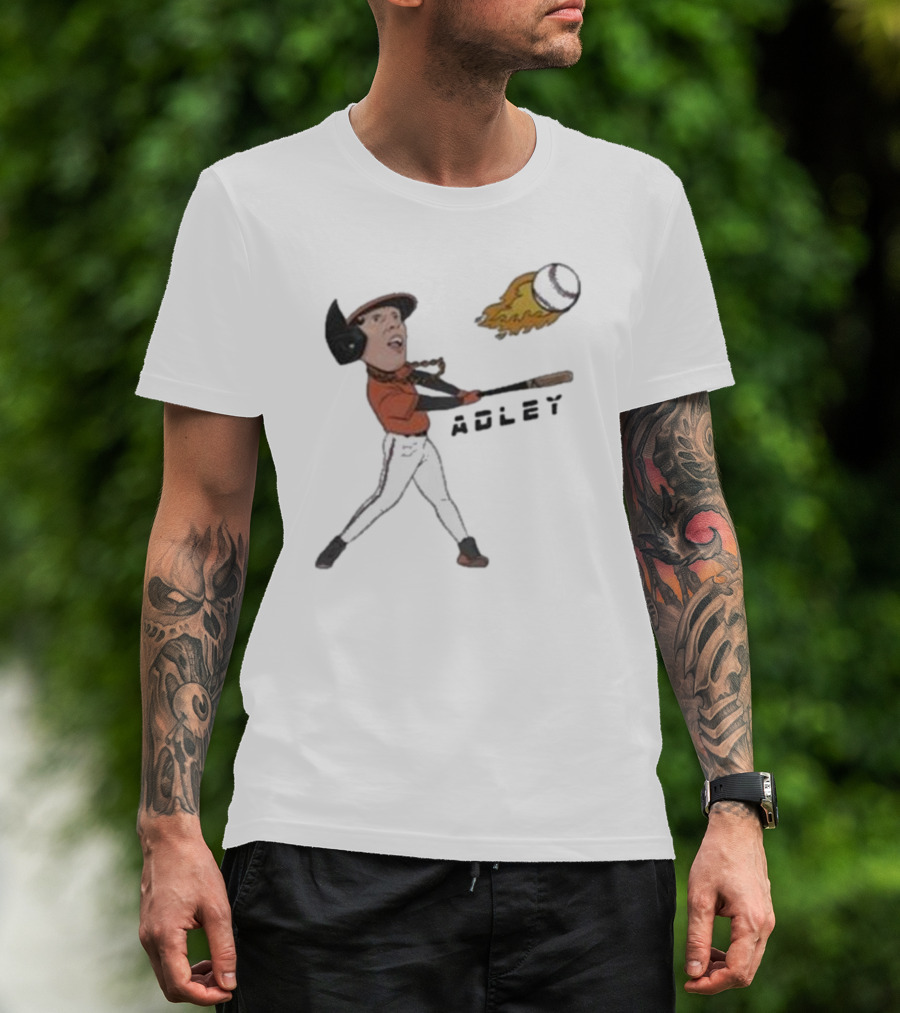 Adley Rutschman Baseball Fire Swing Action T-Shirt
